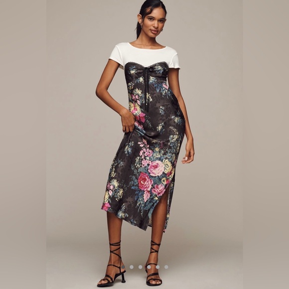 By Anthropologie twofer midi slip dress